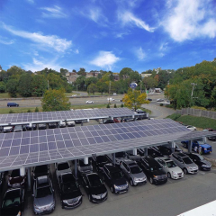 Open Ground PV Garage Canopy  Anodized Galvanized Racks Solar Parking Lot, Waterproof  Solar Carport Structures